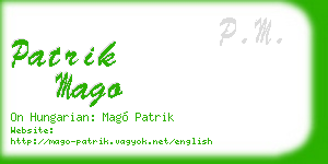 patrik mago business card